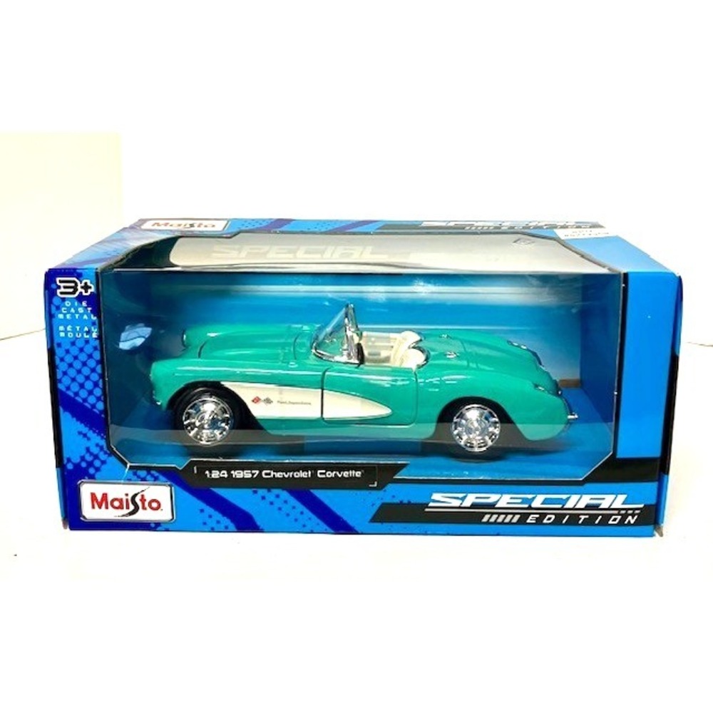 Maisto1:24 Chevrolet 1957 Corvette Convertible Turquoise Diecast Special Edition